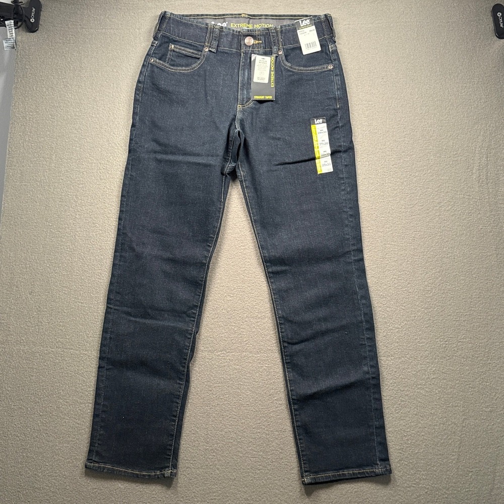 Lee Jeans Mens 29x30 Rinse Extreme Motion Straight Taper Denim 112339206